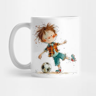 Little Boy Playing Soccer Mug